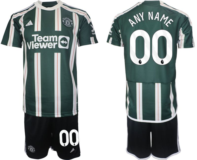 Men 2023-2024 Club Manchester United away green customized Soccer Jersey->->Custom Jersey